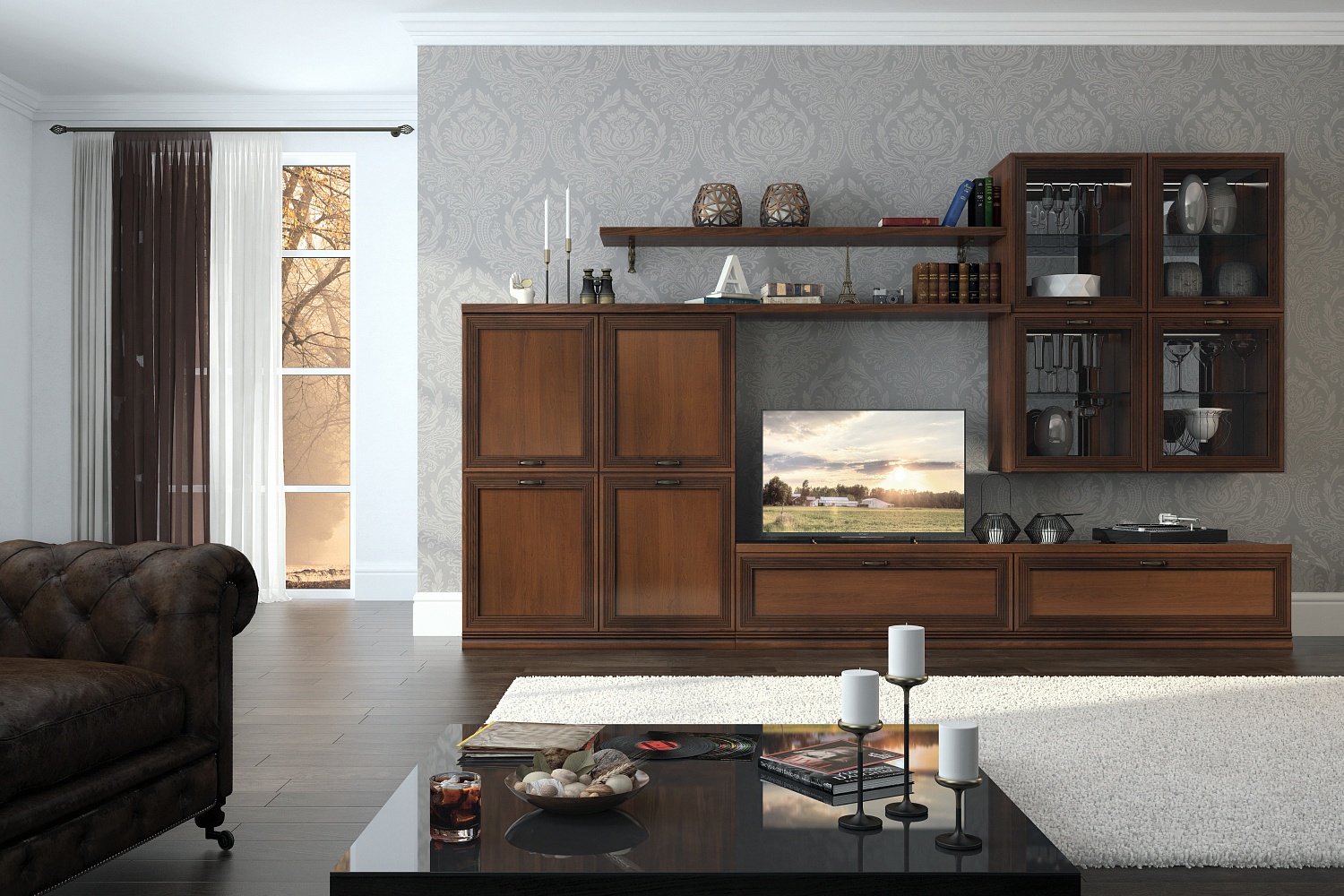 Тумбы под телевизор - изображение №6 "Тумба Адажио под телевизор с выдвижными ящиками"  на www.Angstrem-mebel.ru